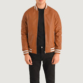 Elnus Brown Leather Varsity Jacket